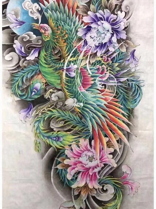 经典的东方传统凤凰纹身手稿_纹身_纹身手稿_美妆_彩妆