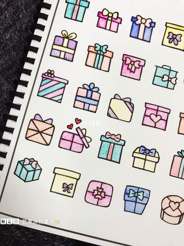 78超好看又简单的礼物盒简笔画【手帐素材】_简笔画