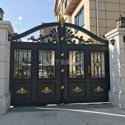 批发别墅铝艺庭院大门 对开折叠大门 农场庭院防盗铝艺大门 花园