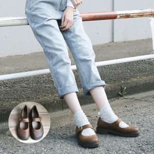 日系女鞋圆头娃娃鞋真皮