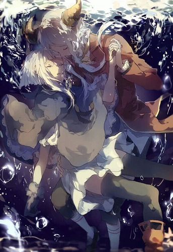 壁纸 唯美 美图 可爱 深海 水 沉落 情侣 爱 色彩 温馨 治愈 少女 p站