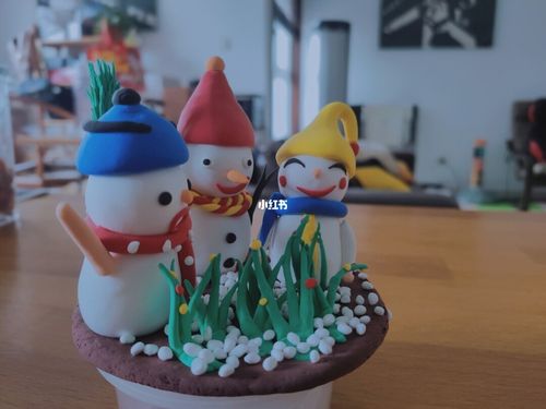 超轻黏土,下雪,雪人_粘土_超轻粘土_兴趣爱好_手工