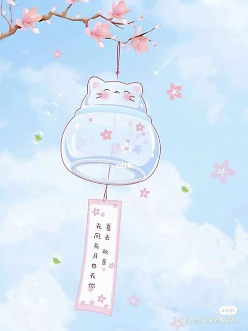 可爱的风铃背景图_壁纸_素材_素材_壁纸