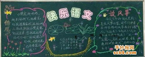 小学三年级快乐语文黑板报图片