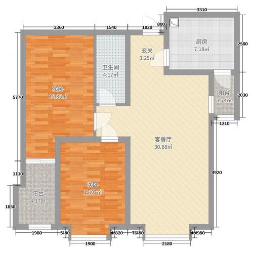 户型设计 东信华茂府  河北 邯郸 东信华茂府 套内面积:76.
