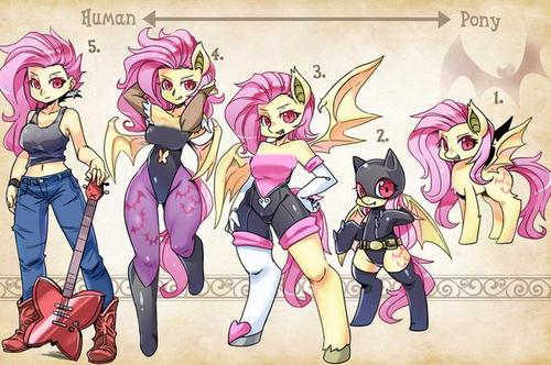 小马宝莉逐步拟人化,夜骐小蝶成摇滚乐手,虫茧女王从小美到大