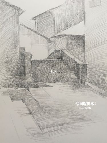 素描风景步骤图|8k炭笔7315_素描_风景_美术_知识