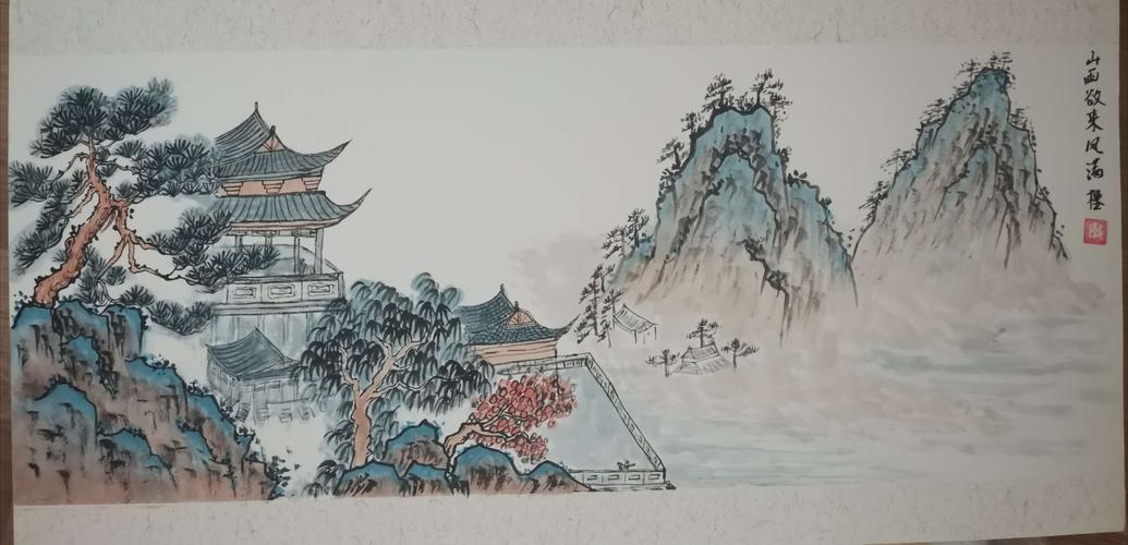 其它 国画之山水篇 写美篇山雨欲来风满楼---亭台楼阁 (10月26日)