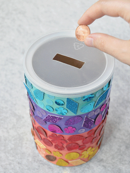 手工制作亮片储蓄存钱罐