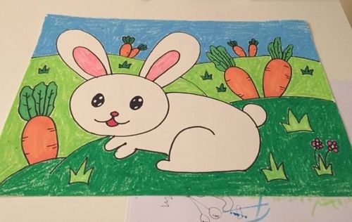 四小美术低年级第十五节,儿童画—小兔子