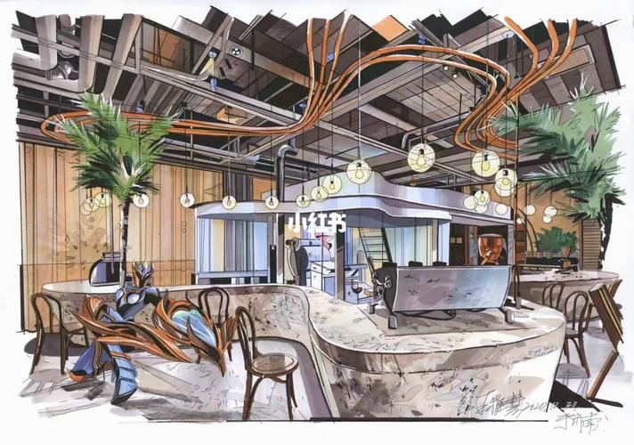 室内公共空间手绘作品分享_手绘_考研_设计_艺术_艺术