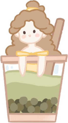 迪士尼公主 珍珠奶茶 可爱 手帐免扣素材人物