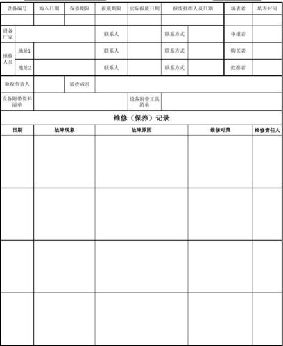 设备履历表