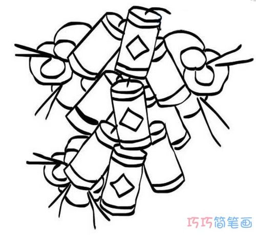 一串放鞭炮的图片怎么画_卡通鞭炮简笔画图片
