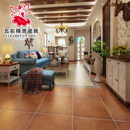 五彩精灵瓷砖透纳仿古砖地板砖防滑阳台客厅地砖复古美式地中海 $30.