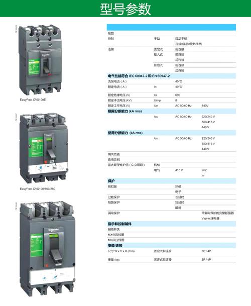 施耐德塑壳断路器cvs100f tmd3p50a固定式 配电保护lv510334正品