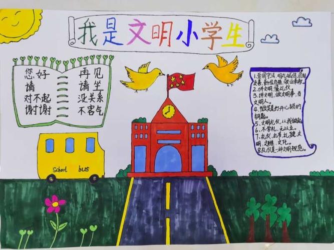 【新时代文明实践站】手绘新守则 图说价值观 争做文明学生——濠小