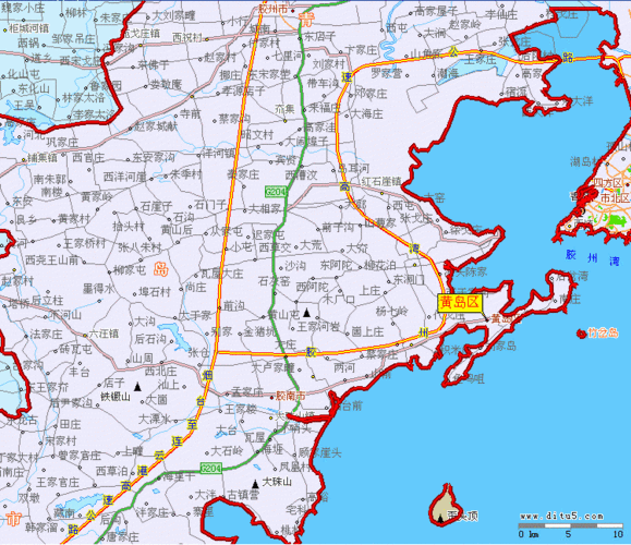 黄岛区地图全图,黄岛区地图高清版下载 - 8264户外.