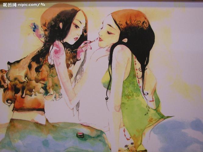 下面的两个美女图片属于绘画中哪种类型的画?