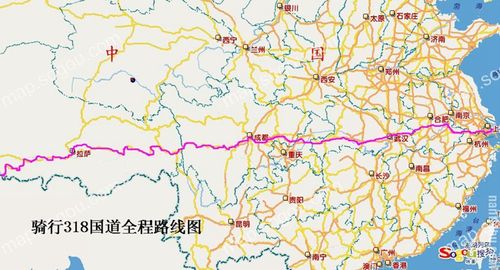 318国道全程路线图,本文作者骑行路段为318线沪川段