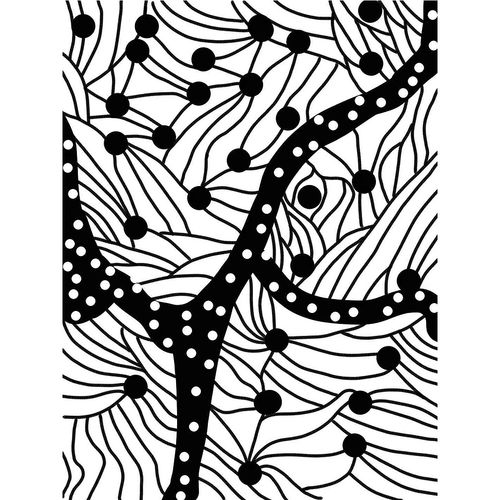 黑白线描抽象画