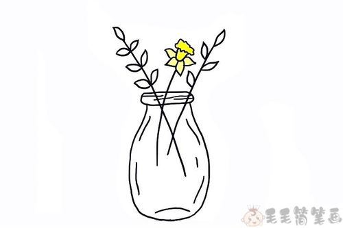 简单好看的插花瓶简笔画组图