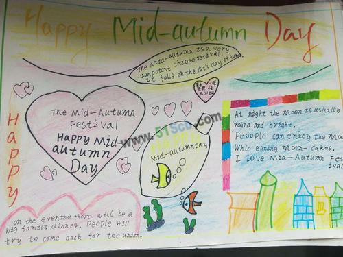 happy mid autumn day英语手抄报图片大全