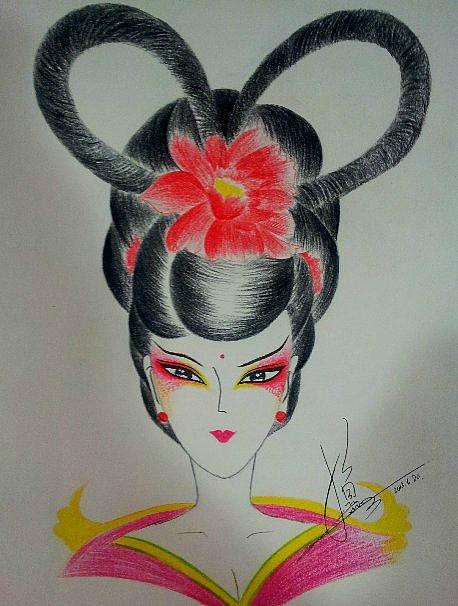 我的妆面手稿美人图