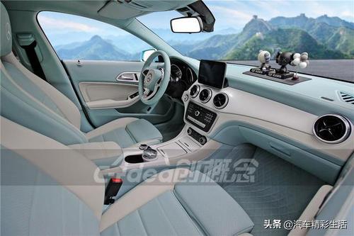 全新奔驰cla内饰改装,青白色设计让人眼前一亮