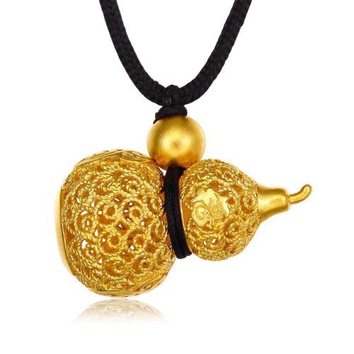 tsl谢瑞麟古法金系列黄金吊坠如意金葫芦足金气质挂坠男女款