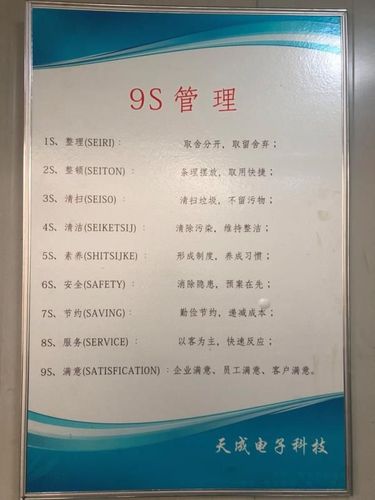目前,淄博天成电子有限公司已试行9s管理制度.
