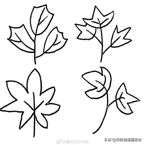 树叶简笔画(手工树叶画)