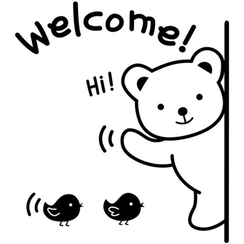 墙贴动物熊欢迎光临客厅商店卧室房门家装饰贴画橱窗儿童房宝宝