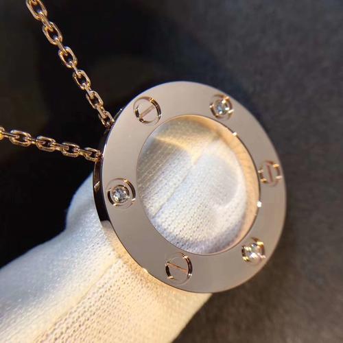 高端定制高仿大饼三钻卡地亚项链