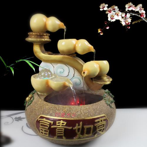 风水球流水摆件玉石