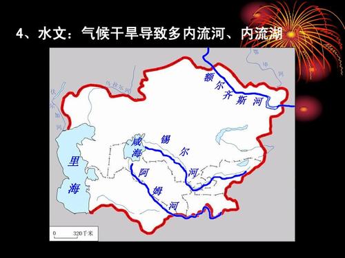 4,水文:气候干旱导致多内流河,内流湖 额 尔 齐 斯 河 里 海 咸 海 阿