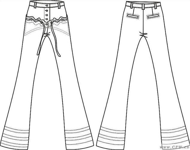 女裤作品-女裤款式图