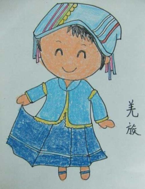 儿童画五十六个民族人物(2)