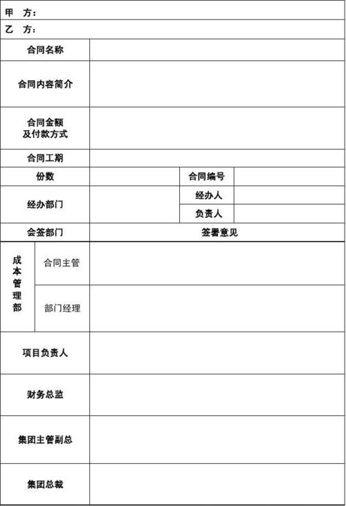 材料设备采购合同会签单