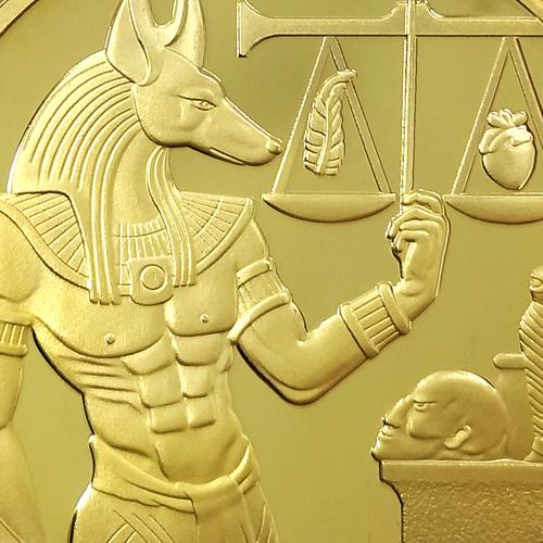 古埃及法老纪念币 上单狗头死神阿努比斯纪念币金币文化收藏硬币