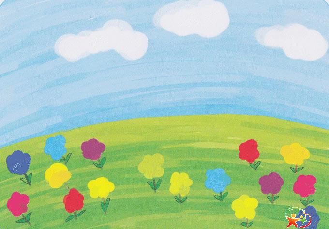 春天风景_儿童水粉画作品