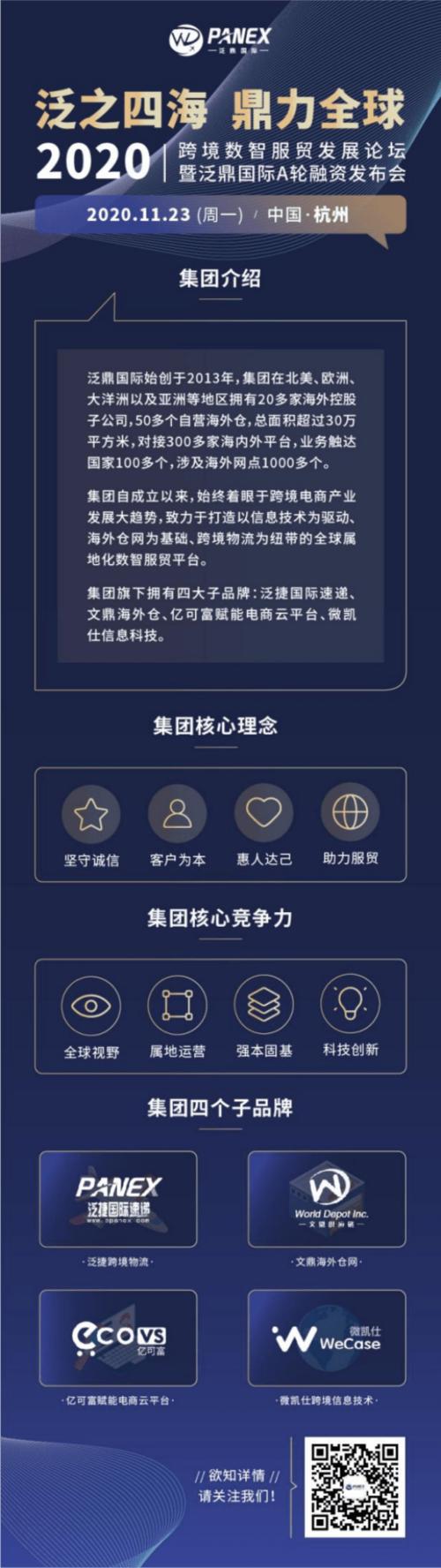 集团旗下拥有四大子品牌:泛捷国际速递,文鼎海外仓,亿可富赋能电商云