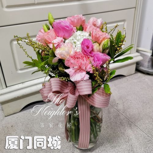 厦门鲜花店同城速递进口花材订花送花玫瑰绣球厦门实体店岛内配送