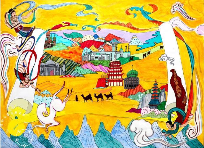 儿童绘画96丝绸之路97双城赛入围作品欣赏_绘画_深圳文化创意园