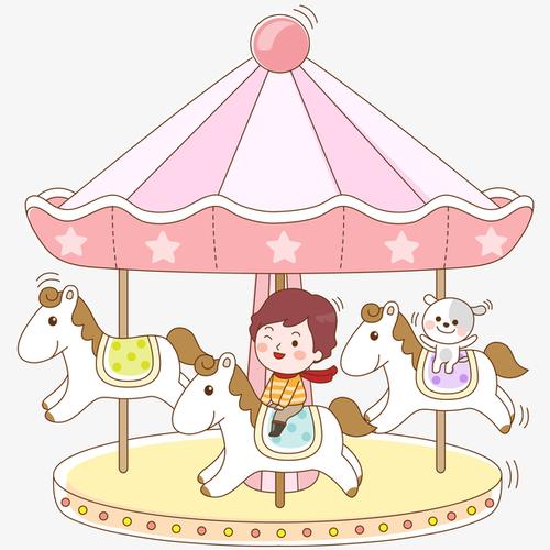 卡通手绘游乐场的小男孩免抠素材免费下载_觅元素51su