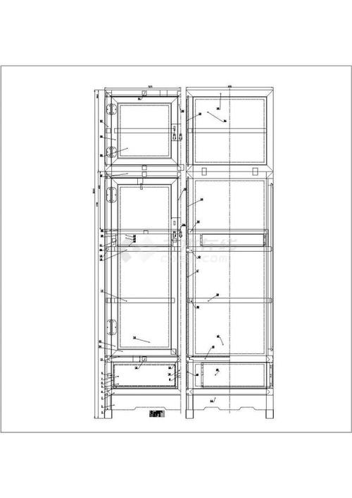 某顶箱柜cad平立剖设计大样图纸