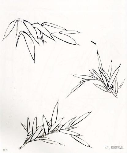 【转】图文教程:双勾竹画法步骤_竹叶
