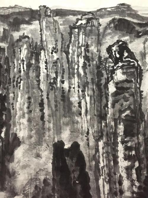 水墨张家界,国画山水画,水墨积墨泼墨_山水画_国画_文化_绘画