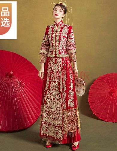 女装 婚纱 洛芊(luoqian) 【秀禾服结婚礼服】秀禾服新娘中式重工秀禾