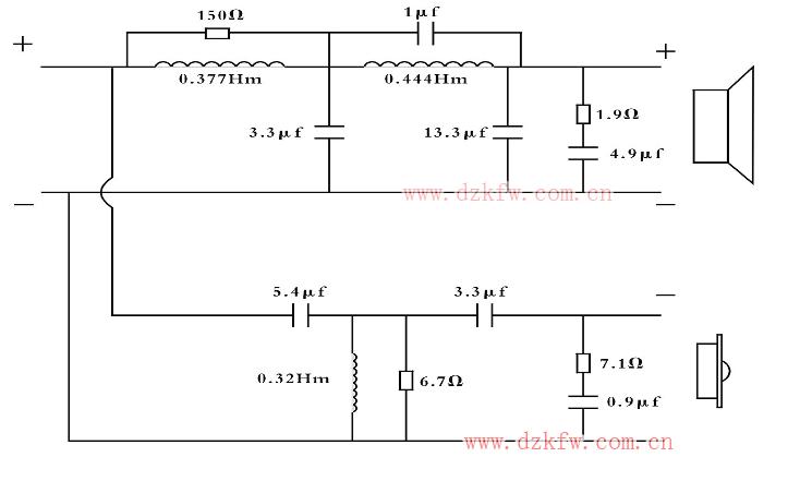 音箱分频器音响二分频器电路图(六款模拟电路设计原理